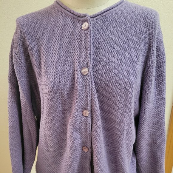 SIZE 1X CRYSTAL - KOBE Purple Button Down Cardigan Sweater INVBG94 - Picture 1 of 2